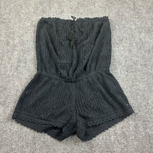 O’NEILL Women’s Black Lace Strapless Shorts Romper Swim Cover Up size: Small